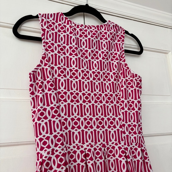 Jude Connally Rachel Dress‎ Size Small Pockets Pink White Chain Link Print Jude - Picture 10 of 10